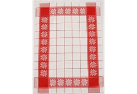 Waffeltuch Edelweiss weiss/rot