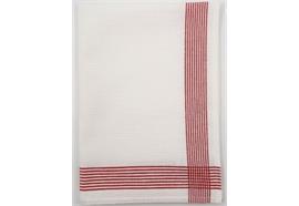 Waffeltuch weiss, Streifen rot 50x70cm Alpenblume
