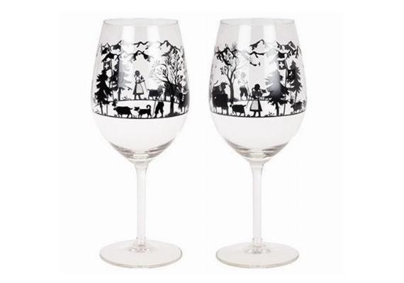 Weinglas 0.5l mit Scherenschnitt Alpaufzug