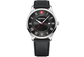 Wenger City Classic 42, SIR, BLK dial, BLK leather