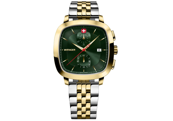 Wenger Vintage Classic Chrono 39.5, 3N, GRN dial,