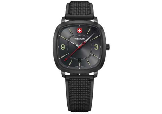 Wenger Vintage Sport 37, BLK, GRY dial, BLK silico
