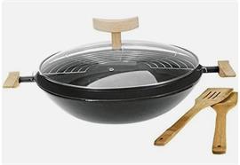 Wok - Set, Guss "Shanghai", 5-teilig, schwarz