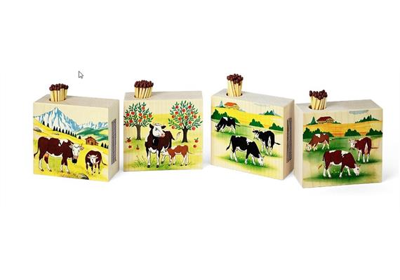 Zündholzhalter Kühe